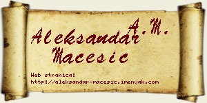 Aleksandar Maćešić vizit kartica